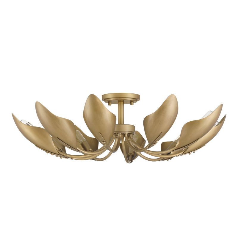 Hunter 48221 Ten Light Flush Mount, Luxe Gold