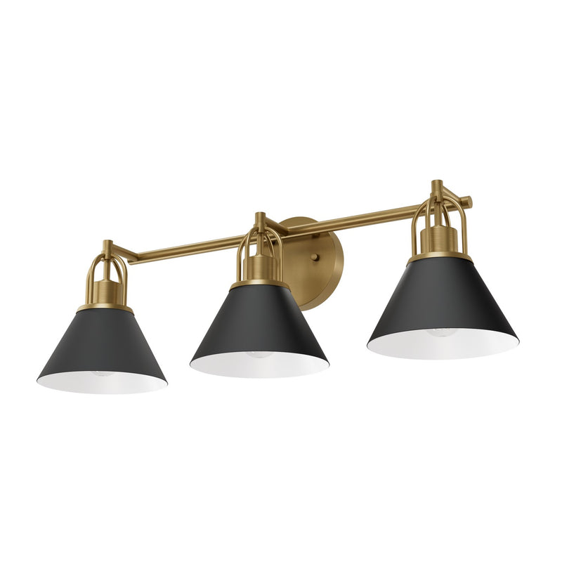 Hunter 13169 Three Light Vanity, Matte Black