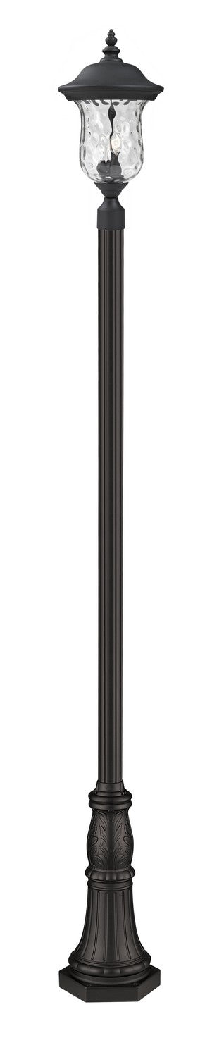 Z-Lite 533PHB-518P-BK Three Light Outdoor Post Mounted Fixture, Black