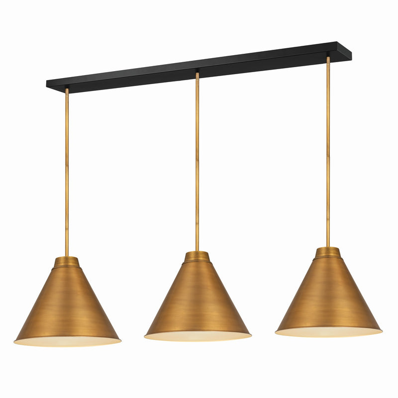 Z-Lite 6011P18-3L-RB Three Light Pendant, Rubbed Brass