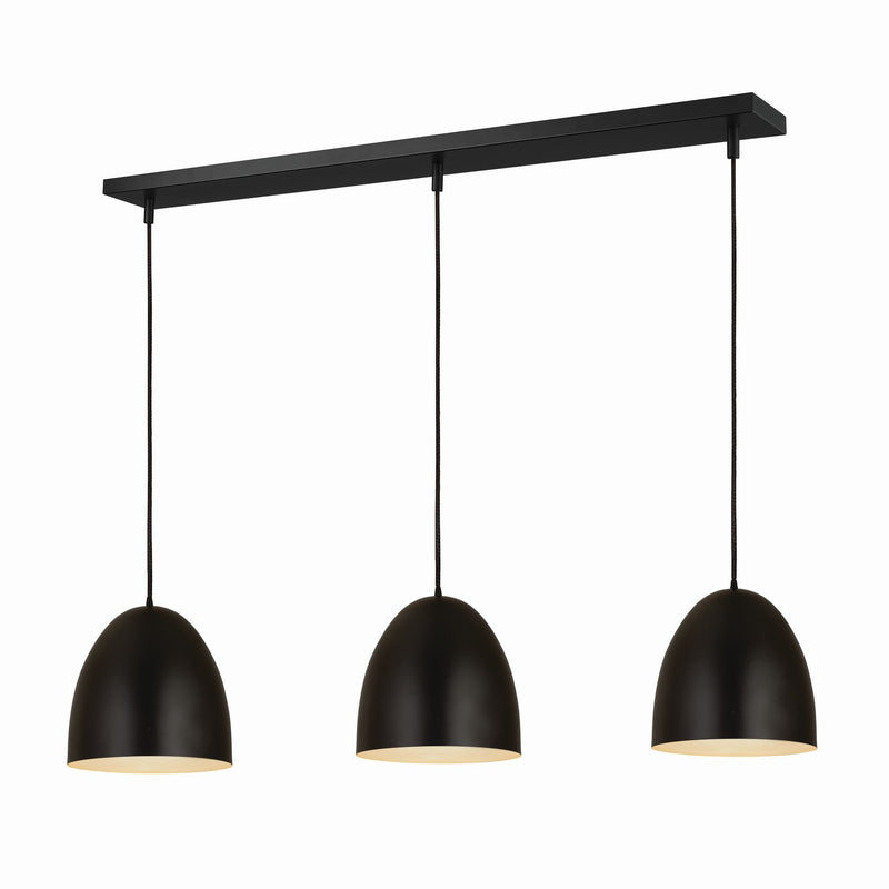 Z-Lite 6012P12-3L-SBK Three Light Pendant, Satin Black