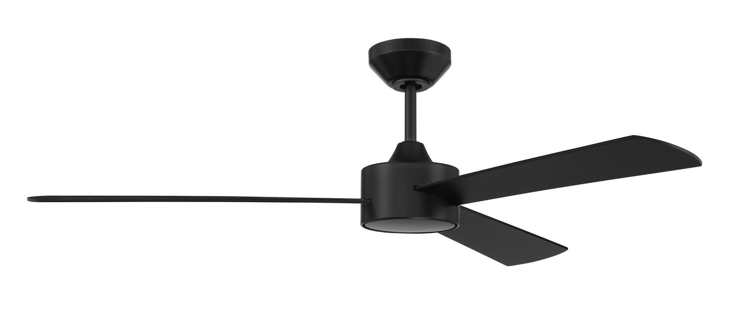Craftmade PRV52FB3-NWF 52" Ceiling Fan, Flat Black
