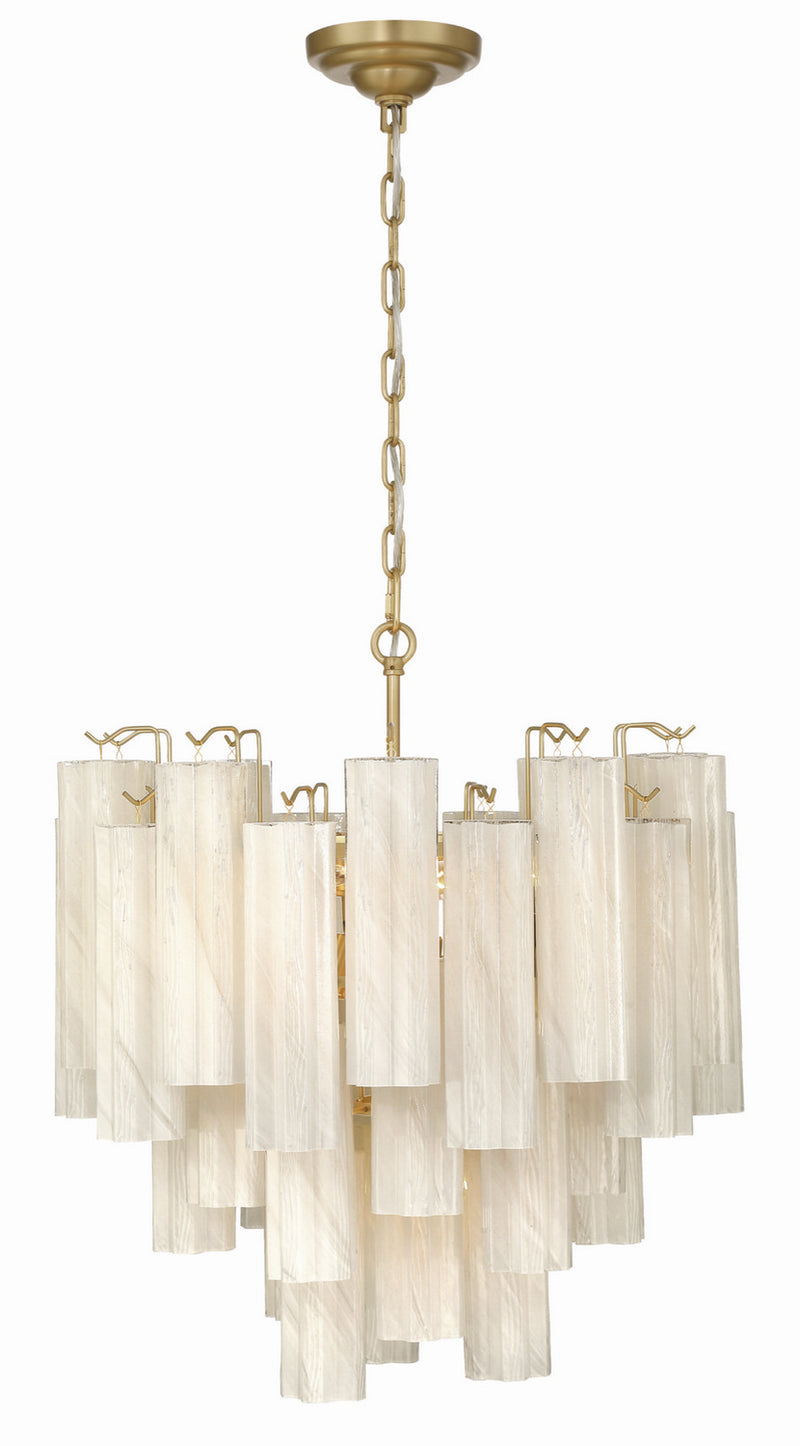 Artcraft AC12100WH 11 Light Chandelier, Brushed Brass