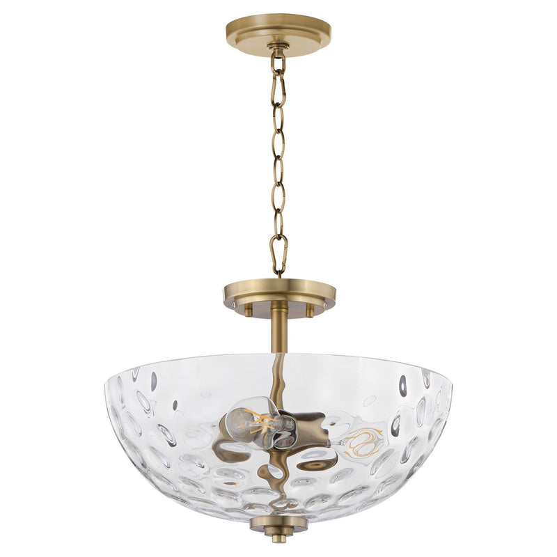Quorum 2800-15-280 Three Light Dual Mount, Aged Brass