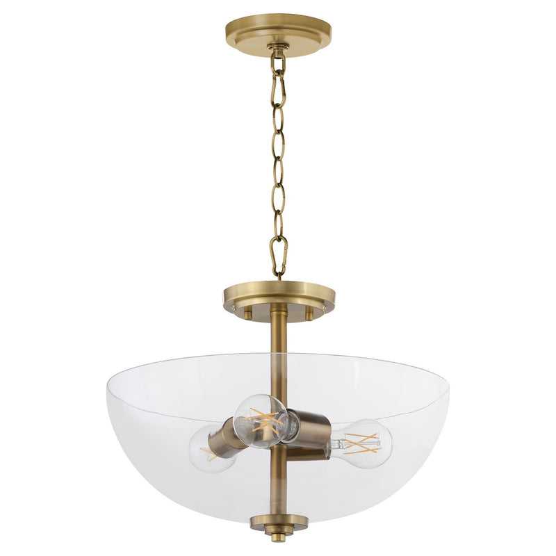 Quorum 2800-15-80 Three Light Dual Mount, Aged Brass