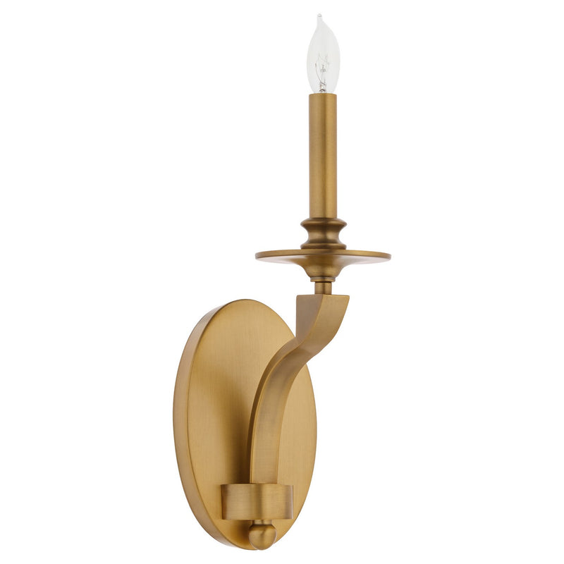 Quorum 5240-1-47 One Light Wall Mount, Brushed Brass