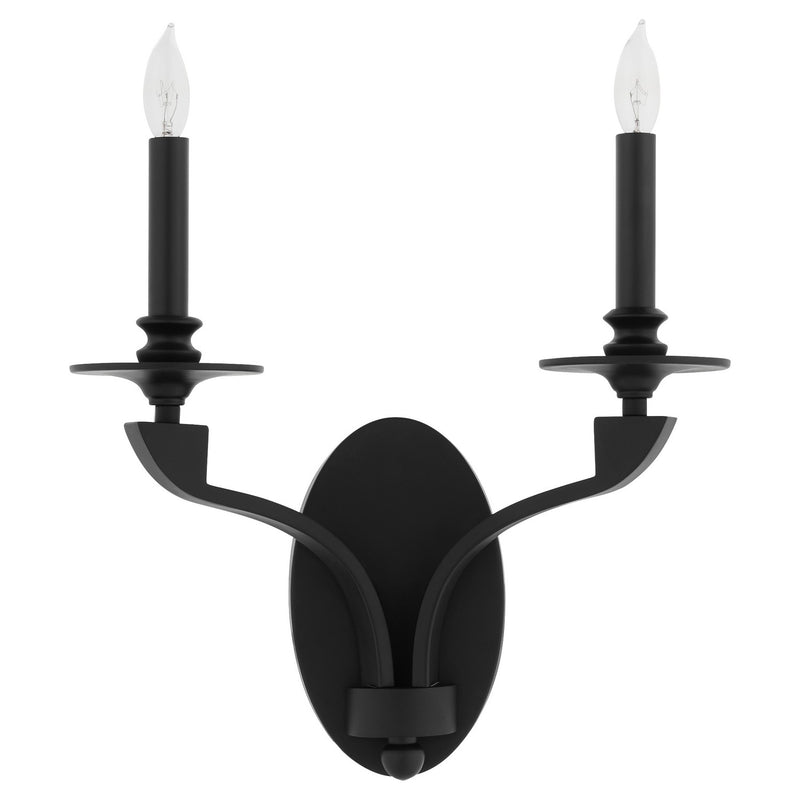 Quorum 5240-2-59 Two Light Wall Mount, Matte Black