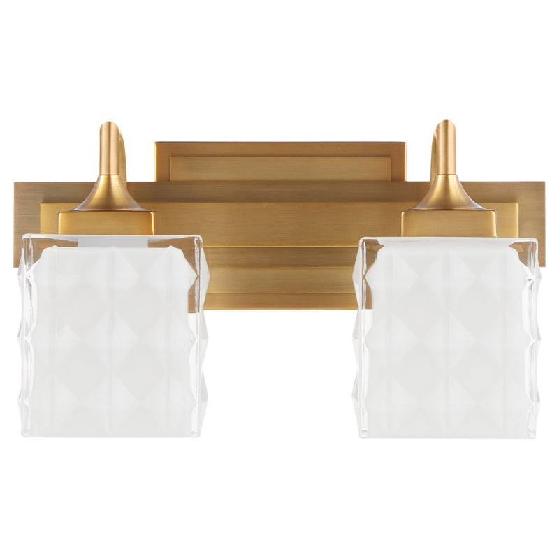 Quorum 5502-2-47 Two Light Vanity, Brushed Brass