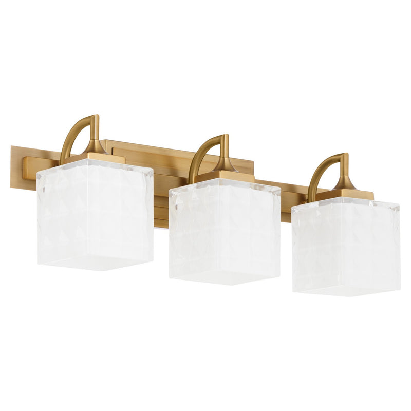 Quorum 5502-3-47 Three Light Vanity, Brushed Brass