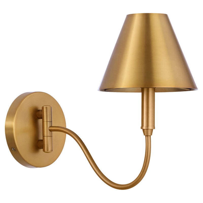 Quorum 5914-1-47 One Light Swing-Arm Lamp, Brushed Brass