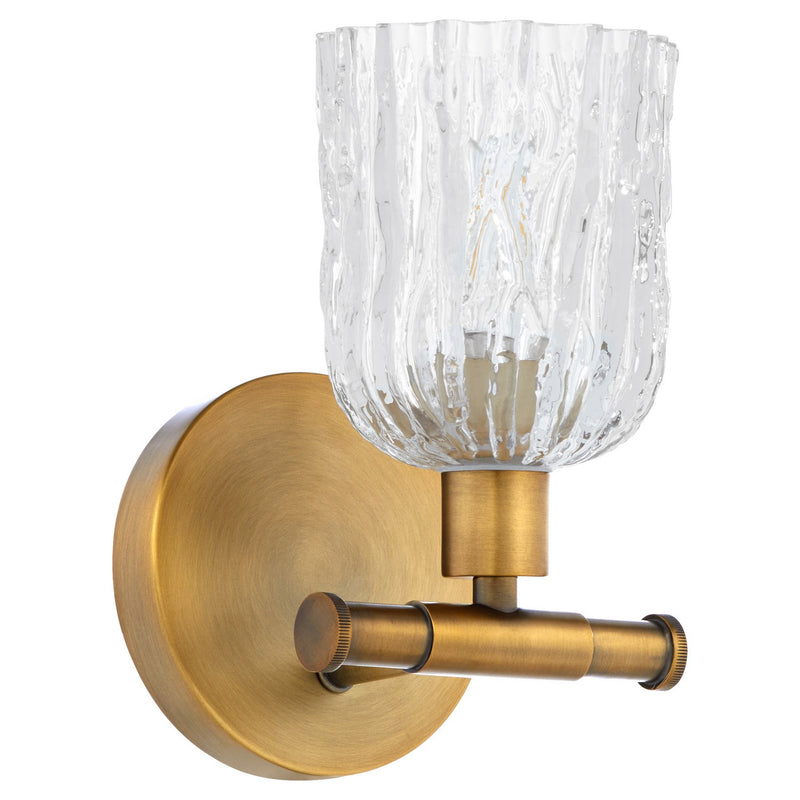 Quorum 593-1-47 One Light Wall Mount, Brushed Brass