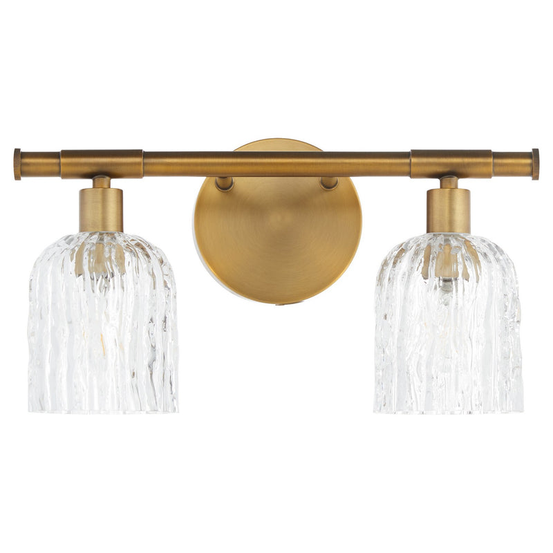 Quorum 593-2-47 Two Light Wall Mount, Brushed Brass