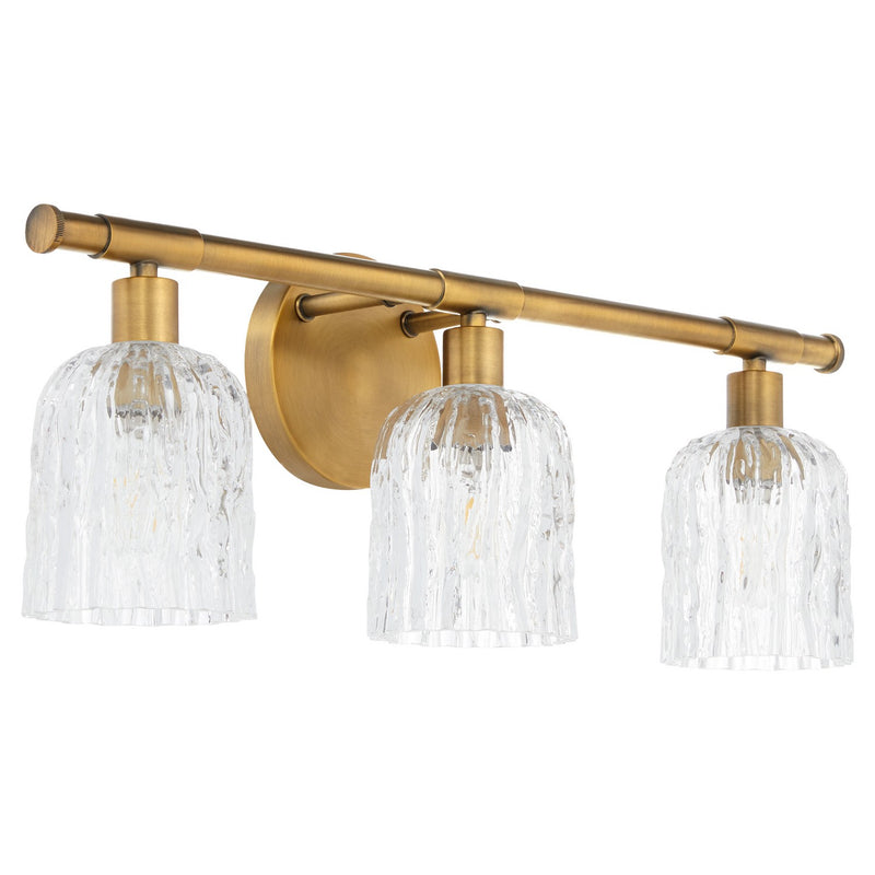 Quorum 593-3-47 Three Light Vanity, Brushed Brass
