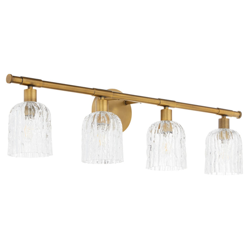 Quorum 593-4-47 Four Light Vanity, Brushed Brass