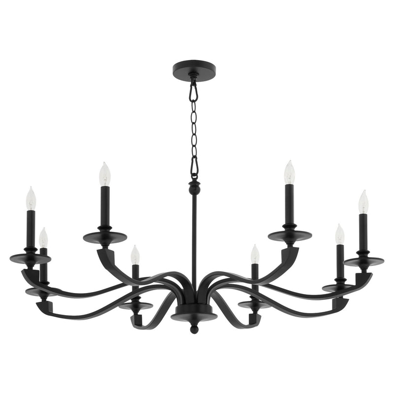 Quorum 6240-8-59 Eight Light Chandelier, Matte Black