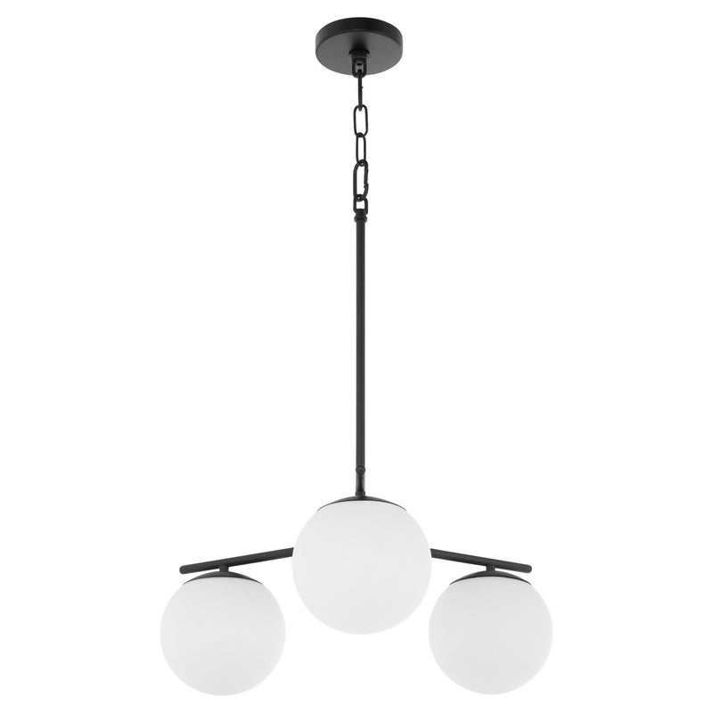 Quorum 639-3-59 Three Light Chandelier, Matte Black