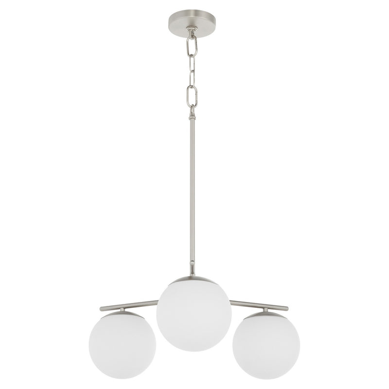 Quorum 639-3-65 Three Light Chandelier, Satin Nickel