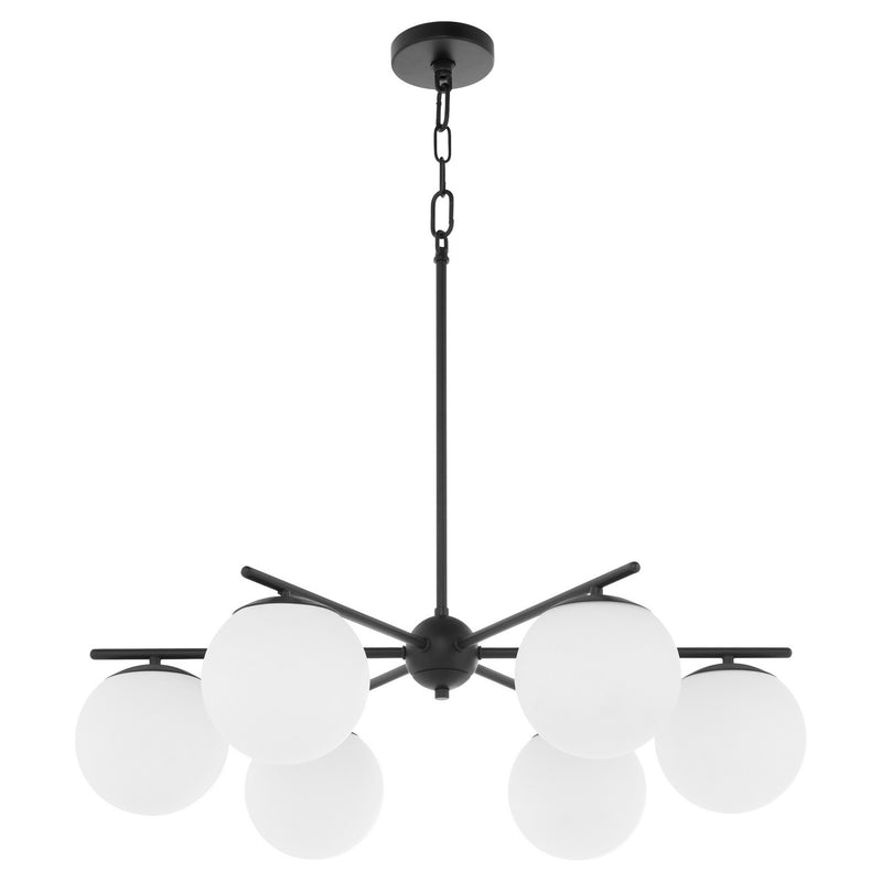 Quorum 639-6-59 Six Light Chandelier, Matte Black