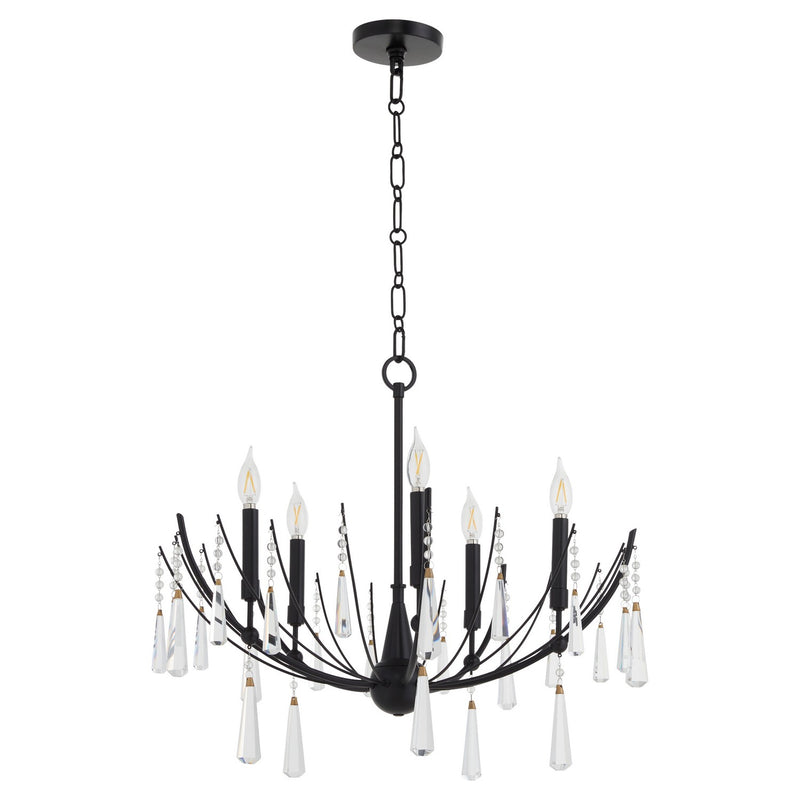 Quorum 673-5-59 Five Light Chandelier, Matte Black