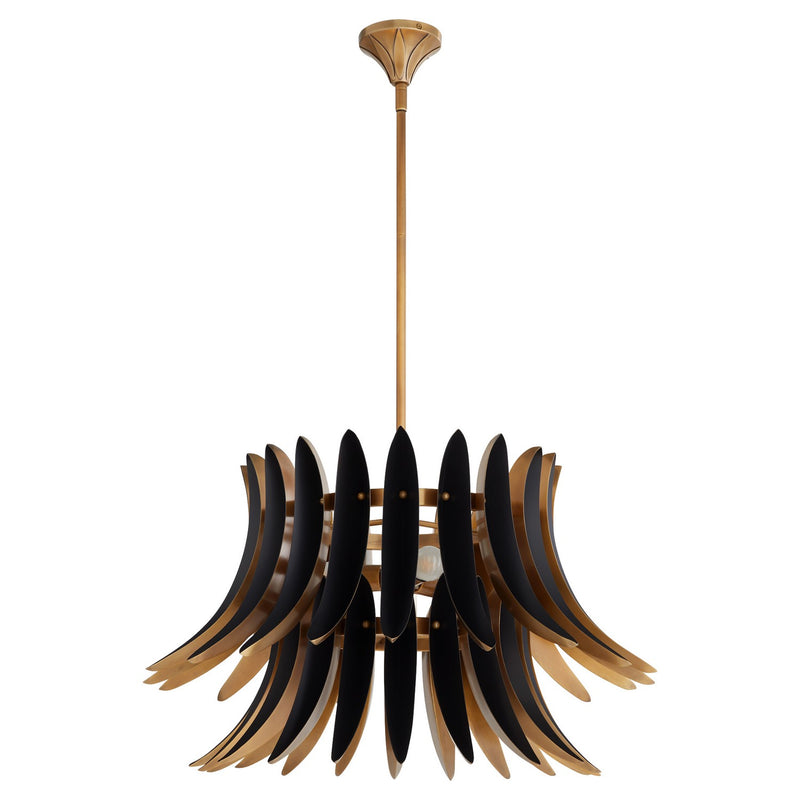 Quorum 825-3-5659 Three Light Pendant, Brushed Brass|Matte Black
