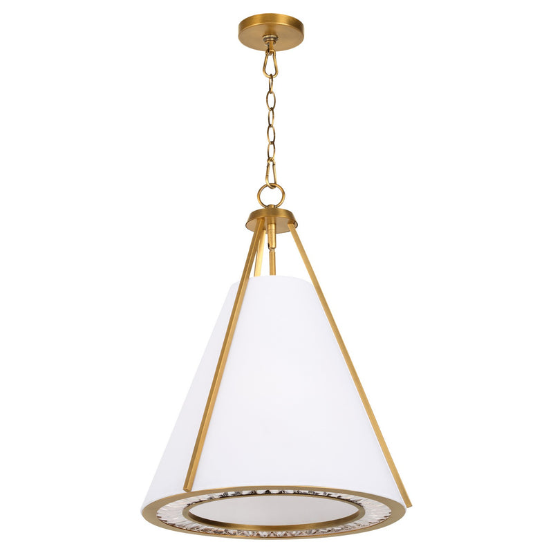 Quorum 8382-3-47 Three Light Pendant, Brushed Brass