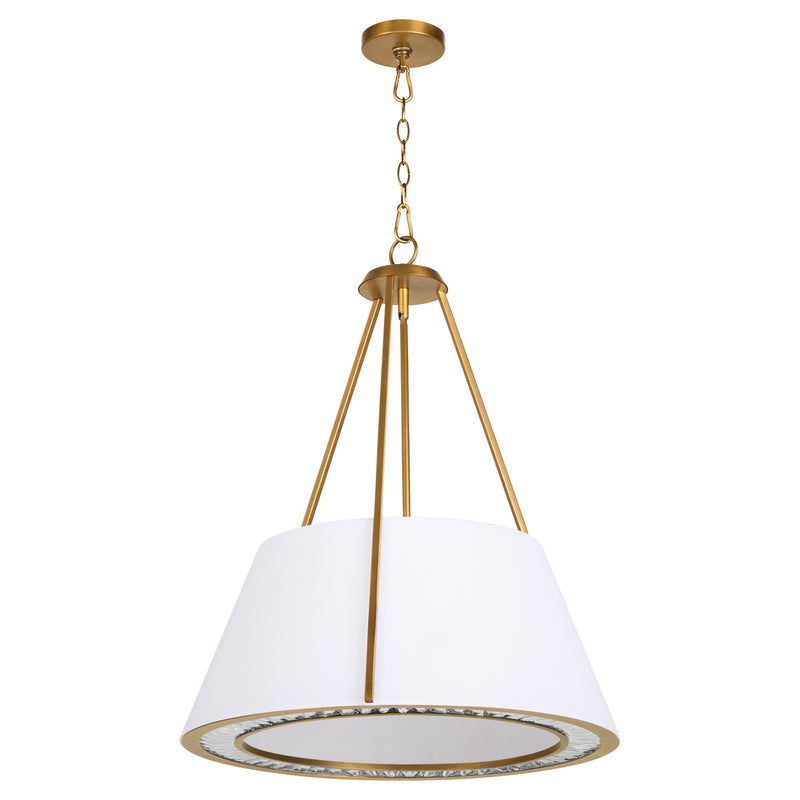 Quorum 8382-4-47 Four Light Pendant, Brushed Brass