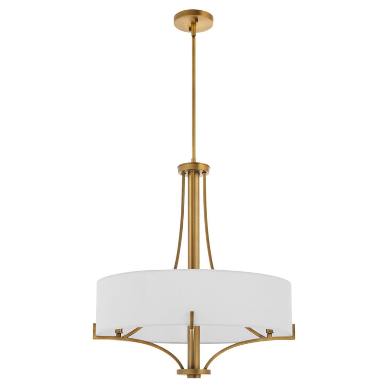 Quorum 841-4-47 Four Light Pendant, Brushed Brass