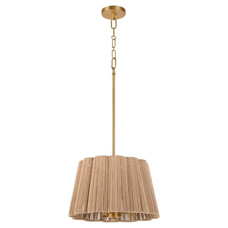 Quorum 851-3-47 Three Light Pendant, Brushed Brass