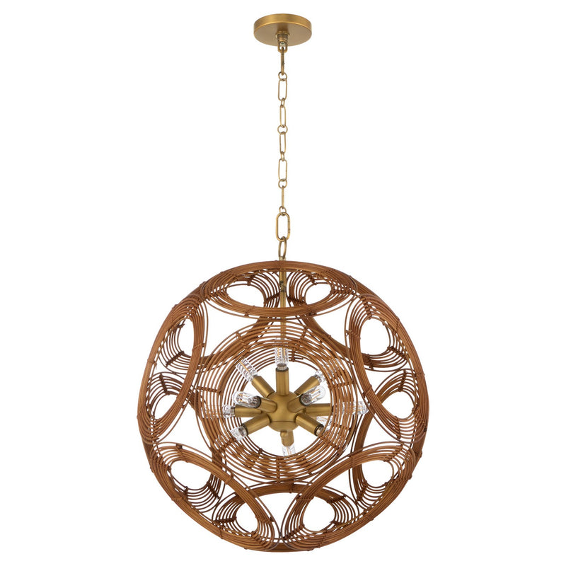 Quorum 852-22-47 12 Light Pendant, Brushed Brass