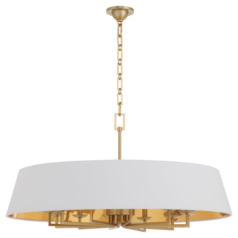 Quorum 8561-12-80 12 Light Pendant, Aged Brass