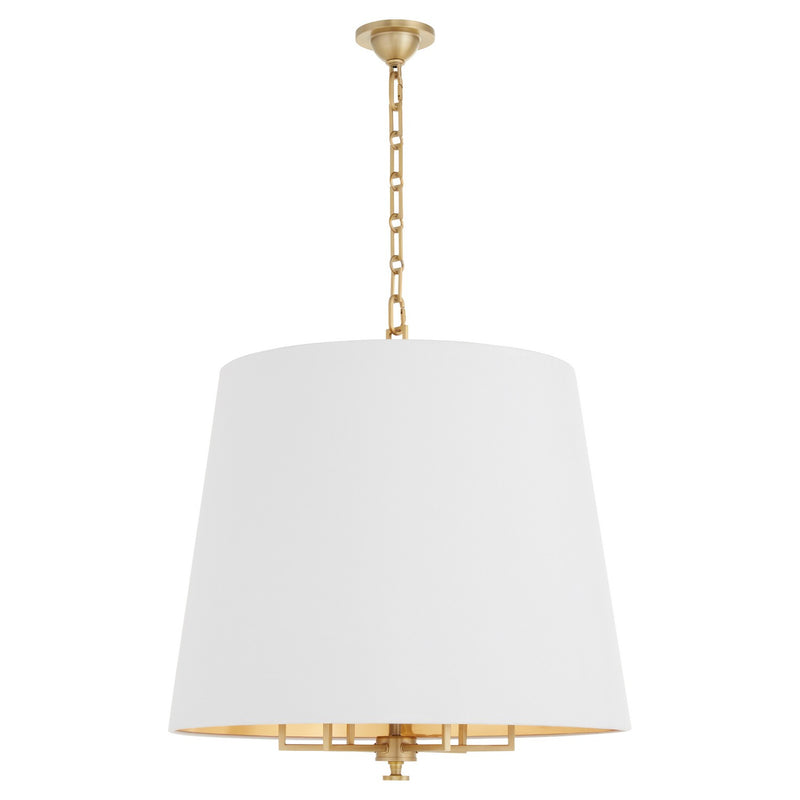 Quorum 8562-6-80 Six Light Pendant, Aged Brass