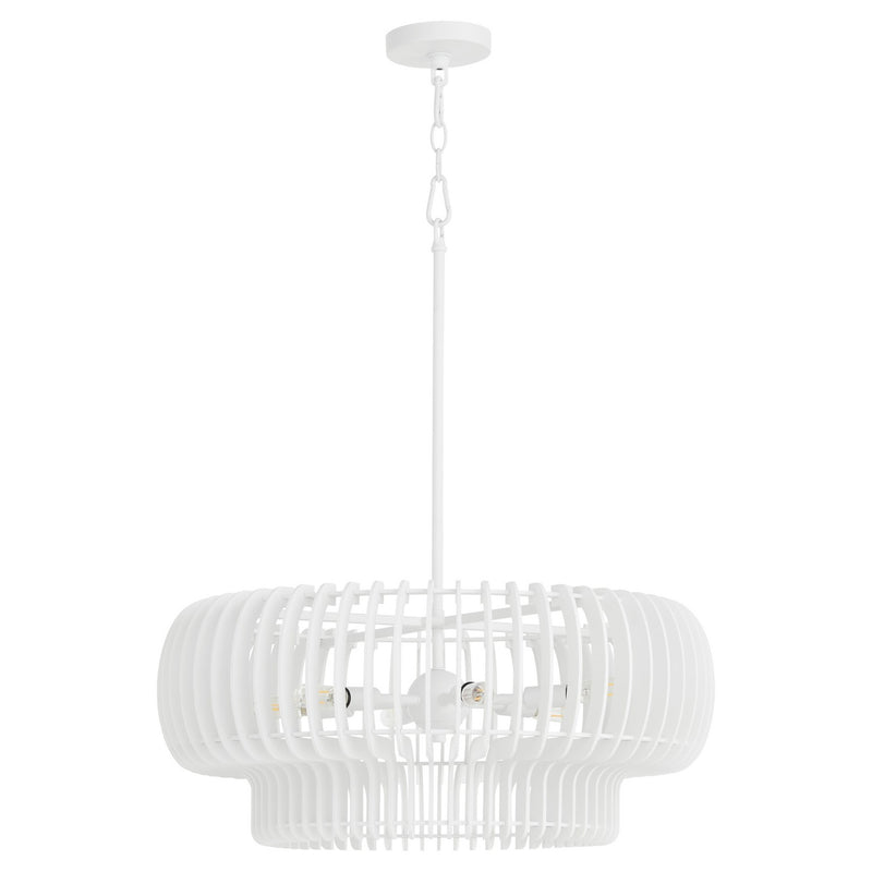 Quorum 8905-6-8 Six Light Pendant, Studio White