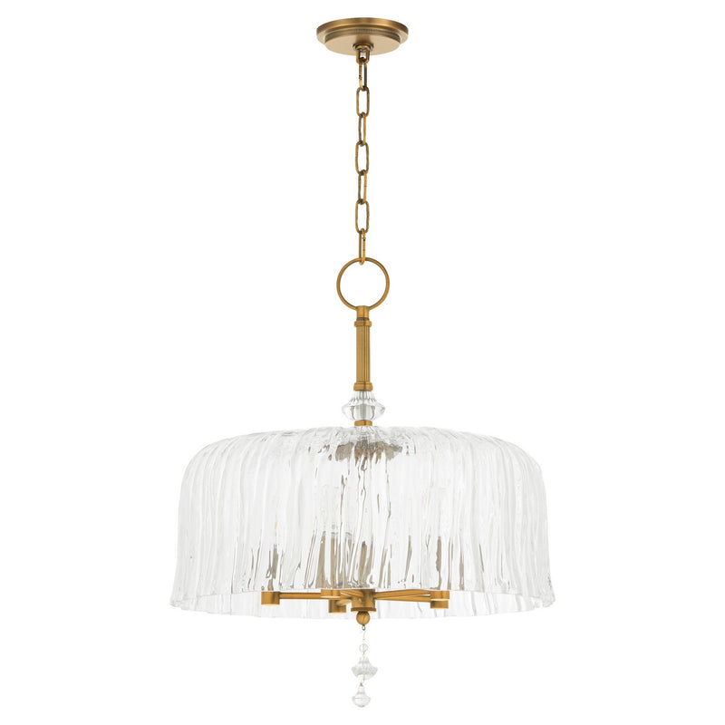 Quorum 893-5-47 Five Light Pendant, Brushed Brass