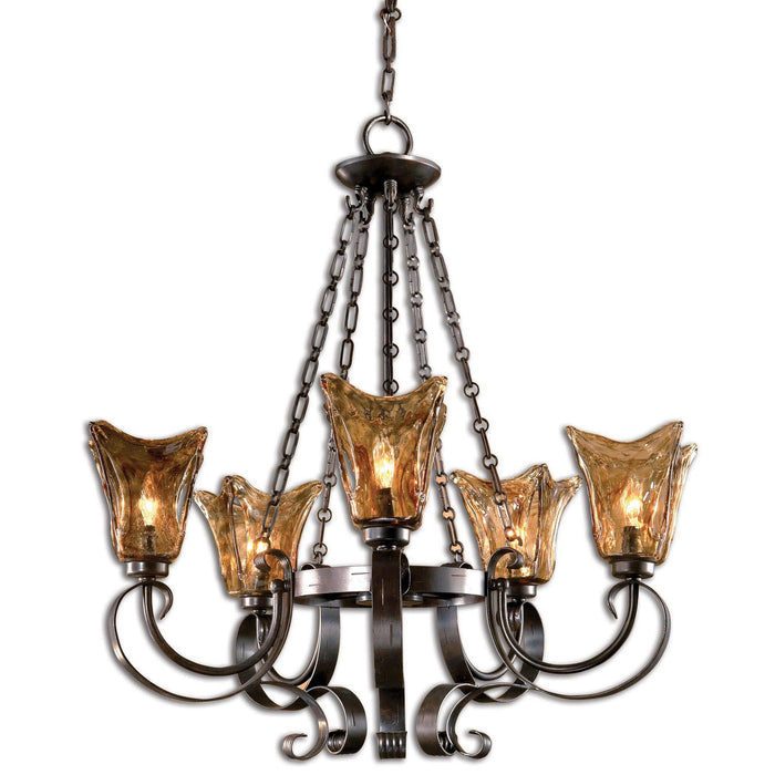 Uttermost 21007 Five Light Chandelier, Oil Rubbed Bronze