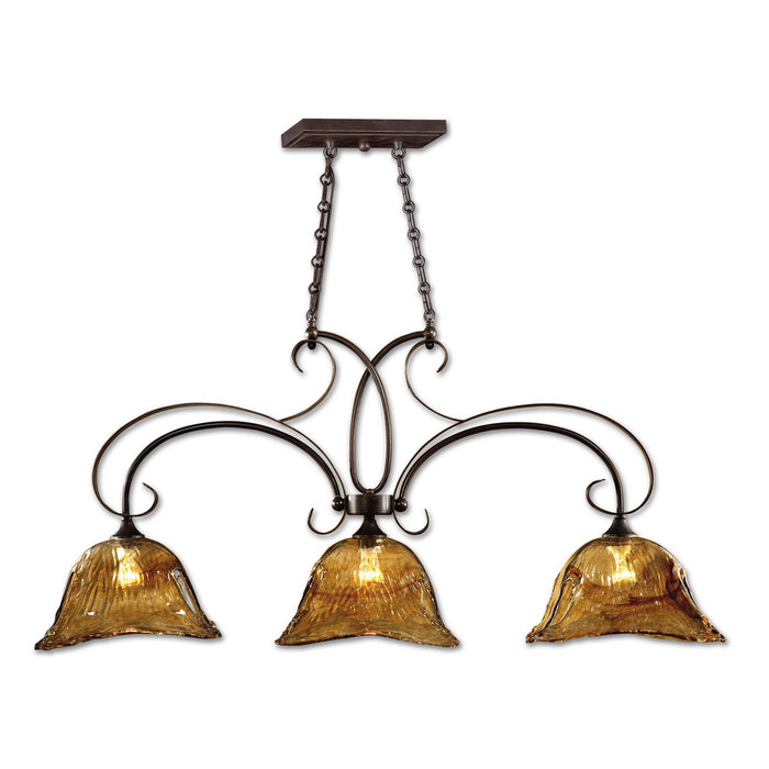 Uttermost 21009 Three Light Island Pendant, Oil Rubbed Bronze