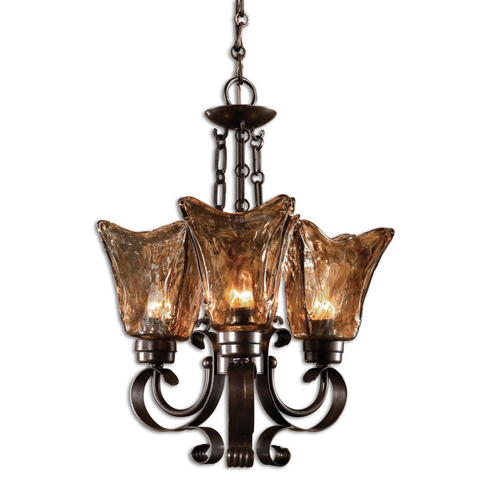 Uttermost 21008 Three Light Chandelier, Oil Rubbed Bronze