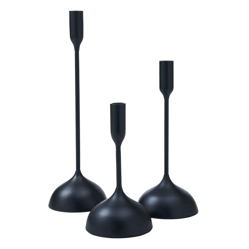 Renwil CAN182 Set Of 3 Tapered Candle Holder, Matte Black