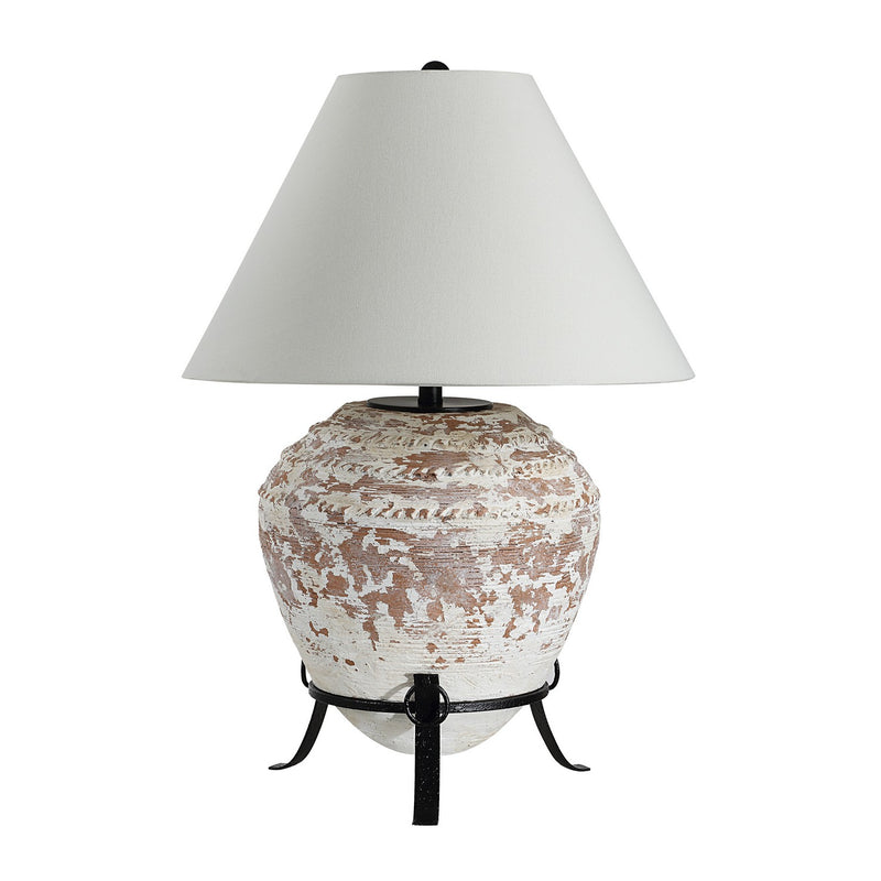 Renwil LPT1375EV Table Lamp, Textured Ceramic (Off White And Brown)