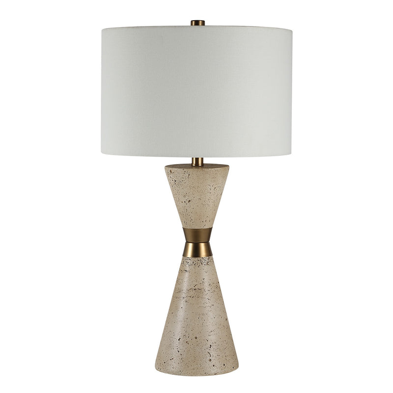 Renwil LPT1387EV Table Lamp, Faux Beige Travertine