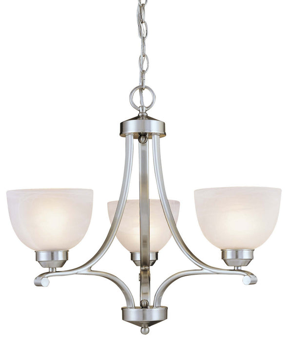 Minka-Lavery 1423-84 Three Light Mini Chandelier, Brushed Nickel