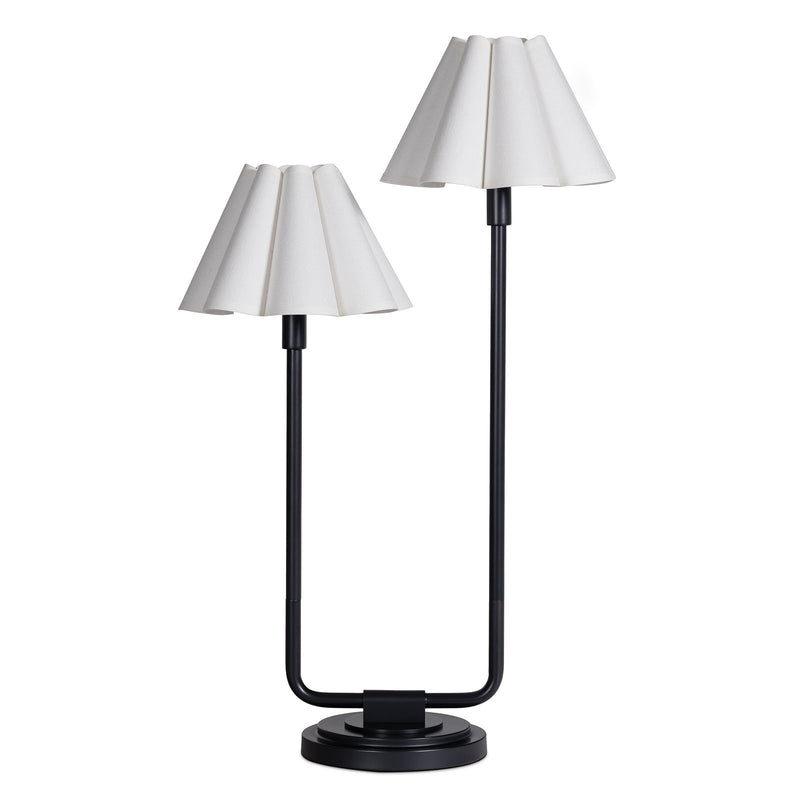 Regina Andrew 13-1691BB-WT Two Light Table Lamp, Blackened Brass