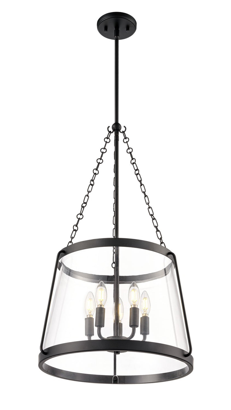 Millennium 21405-MB Five Light Pendant, Matte Black