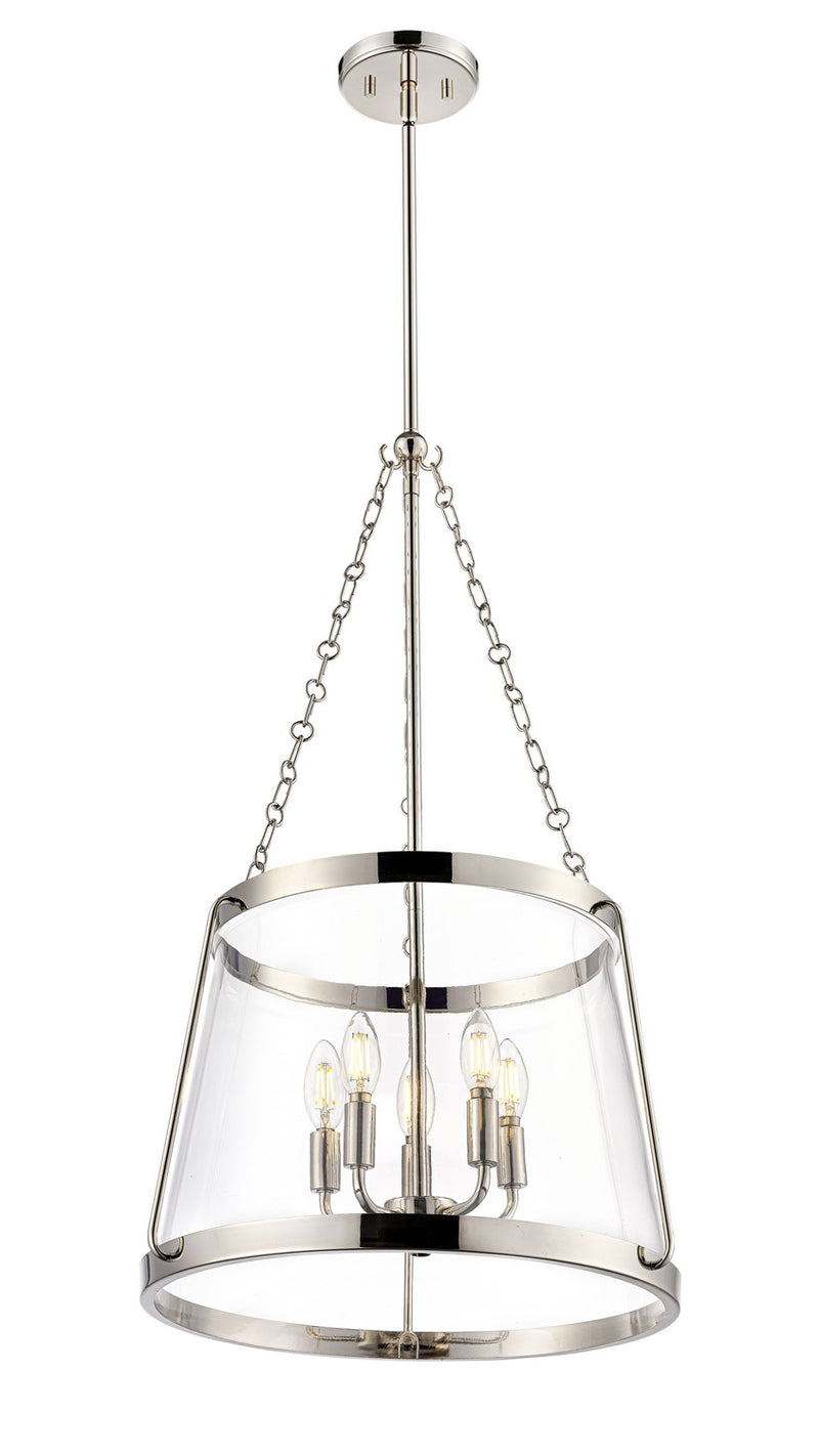 Millennium 21405-PN Five Light Pendant, Polished Nickel