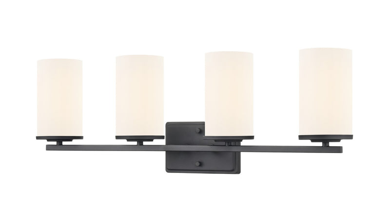 Millennium 2704WG-MB Four Light Vanity, Matte Black