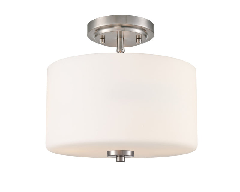 Millennium 2710WG-BN Two Light Semi-Flush Mount, Brushed Nickel