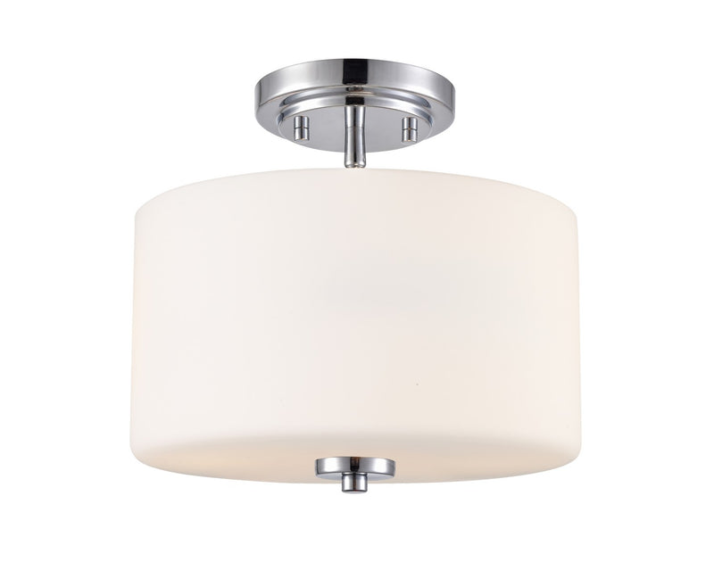 Millennium 2710WG-CH Two Light Semi-Flush Mount, Chrome