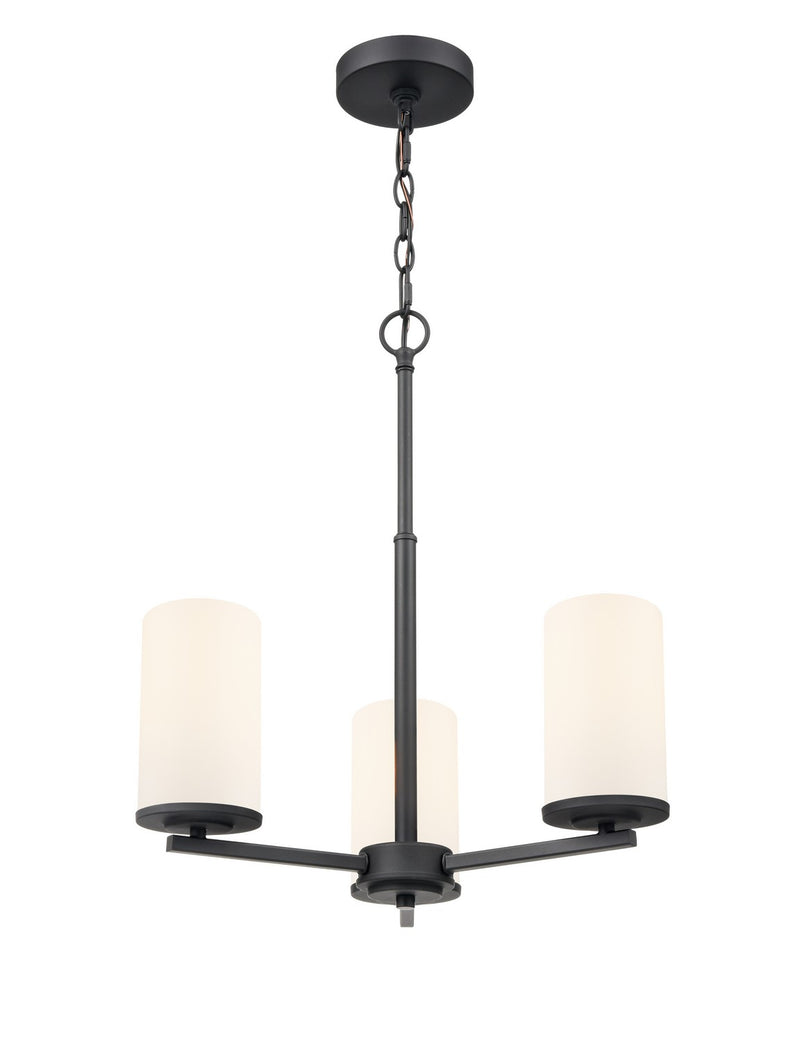 Millennium 2713WG-MB Three Light Chandelier, Matte Black