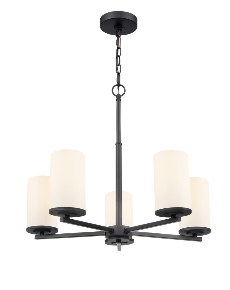 Millennium 2715WG-MB Five Light Chandelier, Matte Black