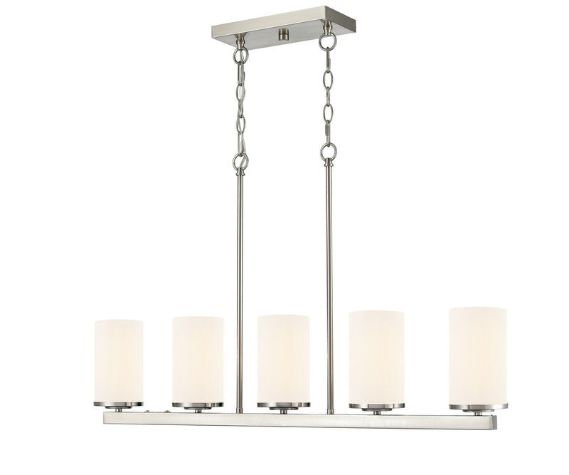 Millennium 2725WG-BN Five Light Linear Chandelier, Brushed Nickel