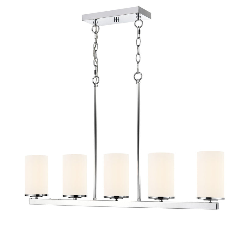 Millennium 2725WG-CH Five Light Linear Chandelier, Chrome